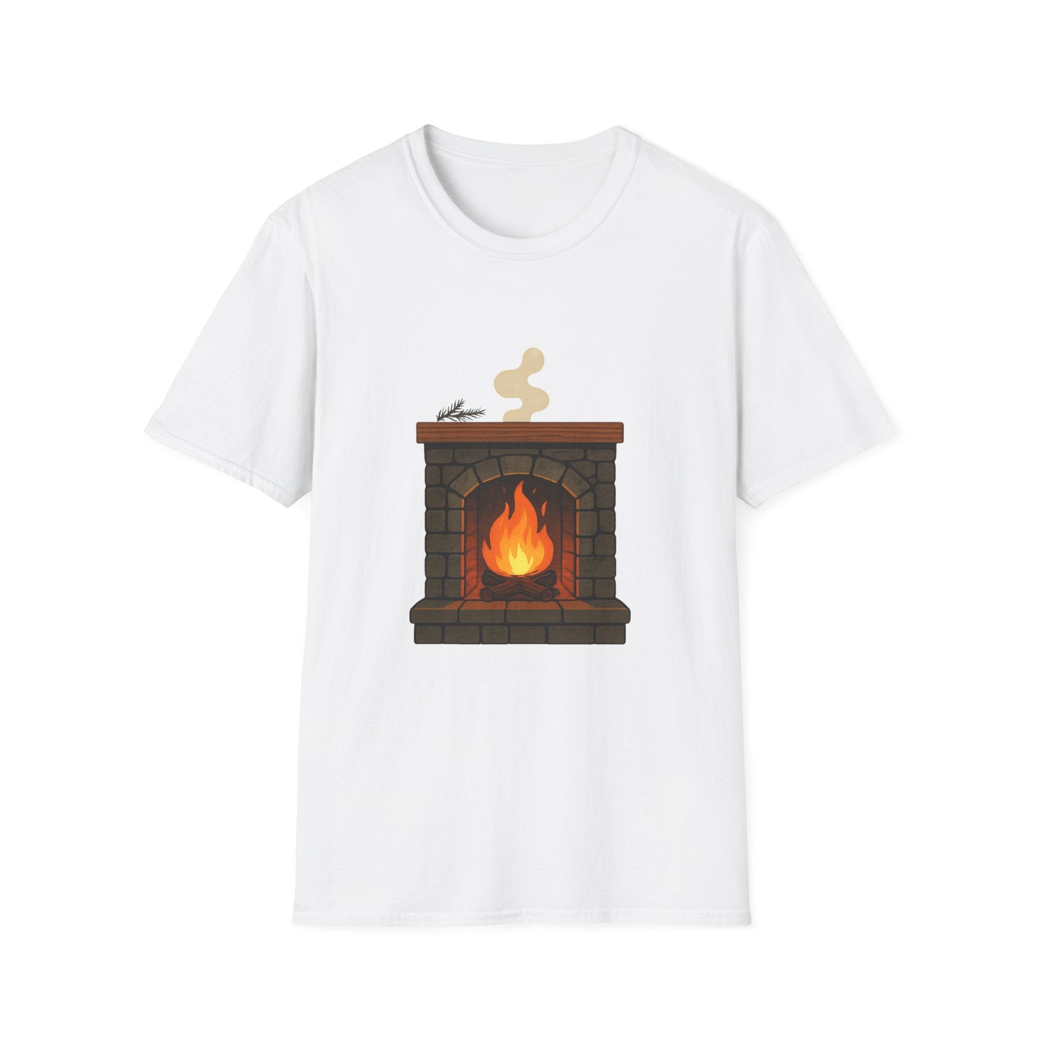 Cozy Fireplace Graphic T Shirt Warm Aesthetic Relaxed Fit Tee