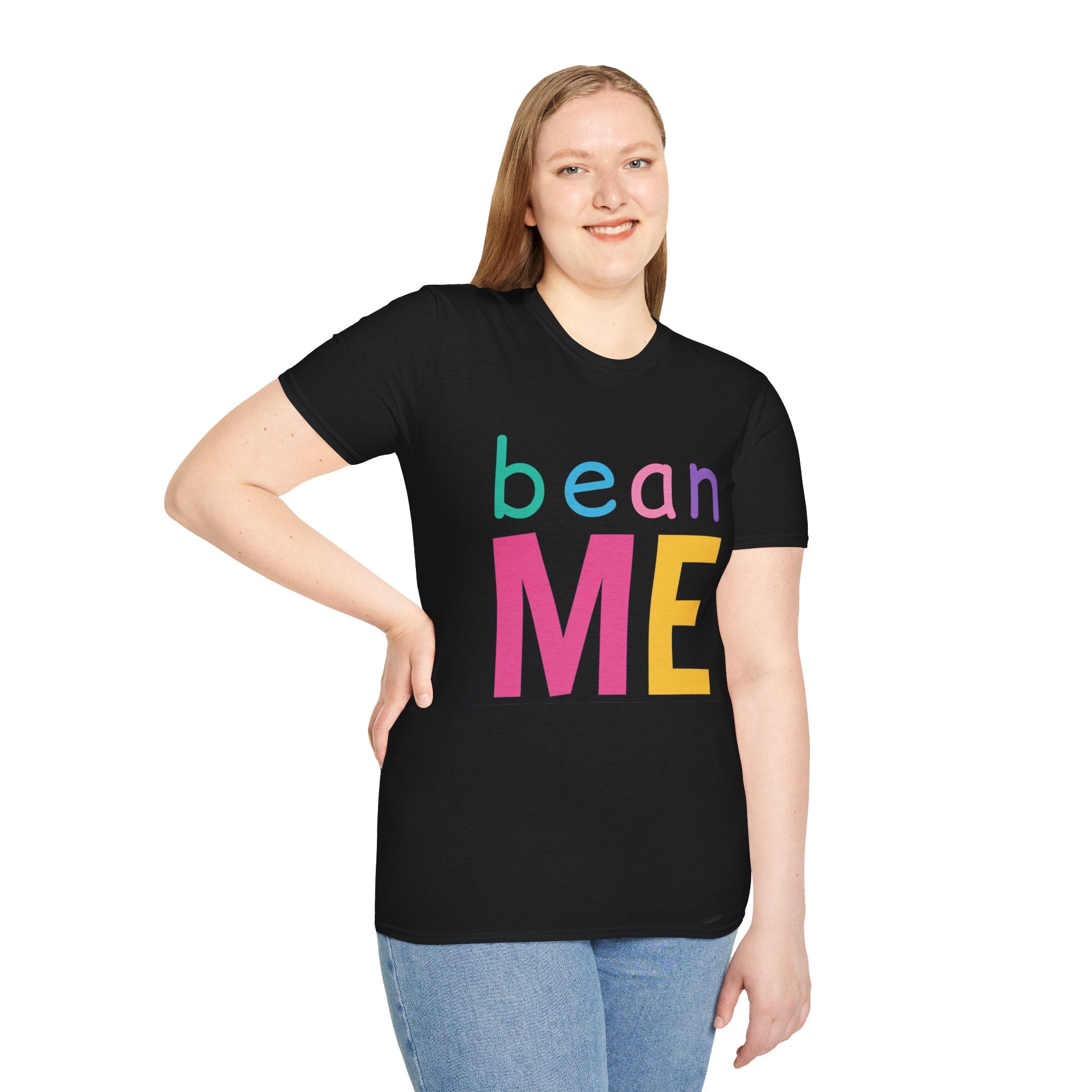 Colorful Theme Typography T-Shirt, Bean Me Colorful Playful Graphic Tee