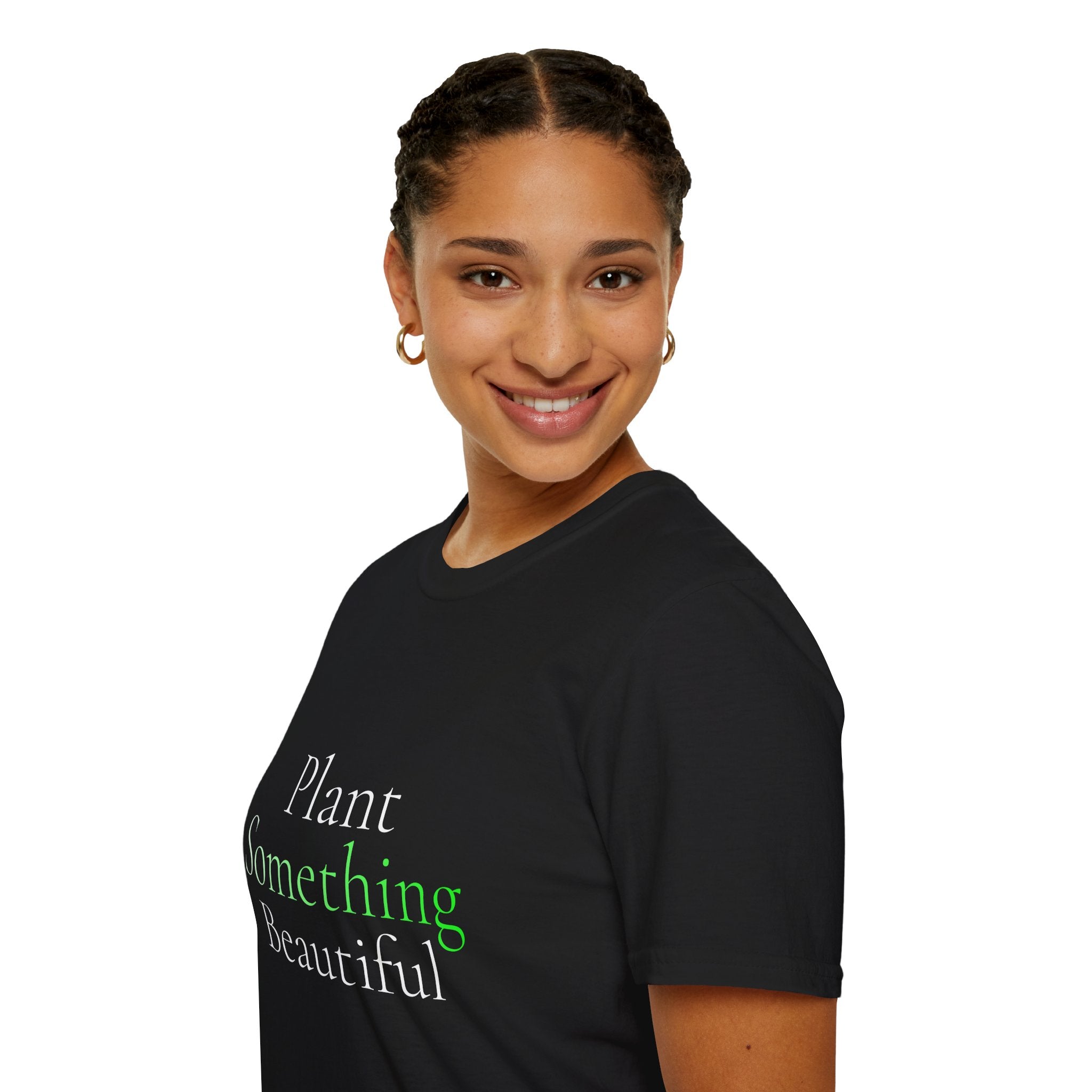 Spring Theme Typography T-Shirt, Plant Something Beautiful Garden Tee
