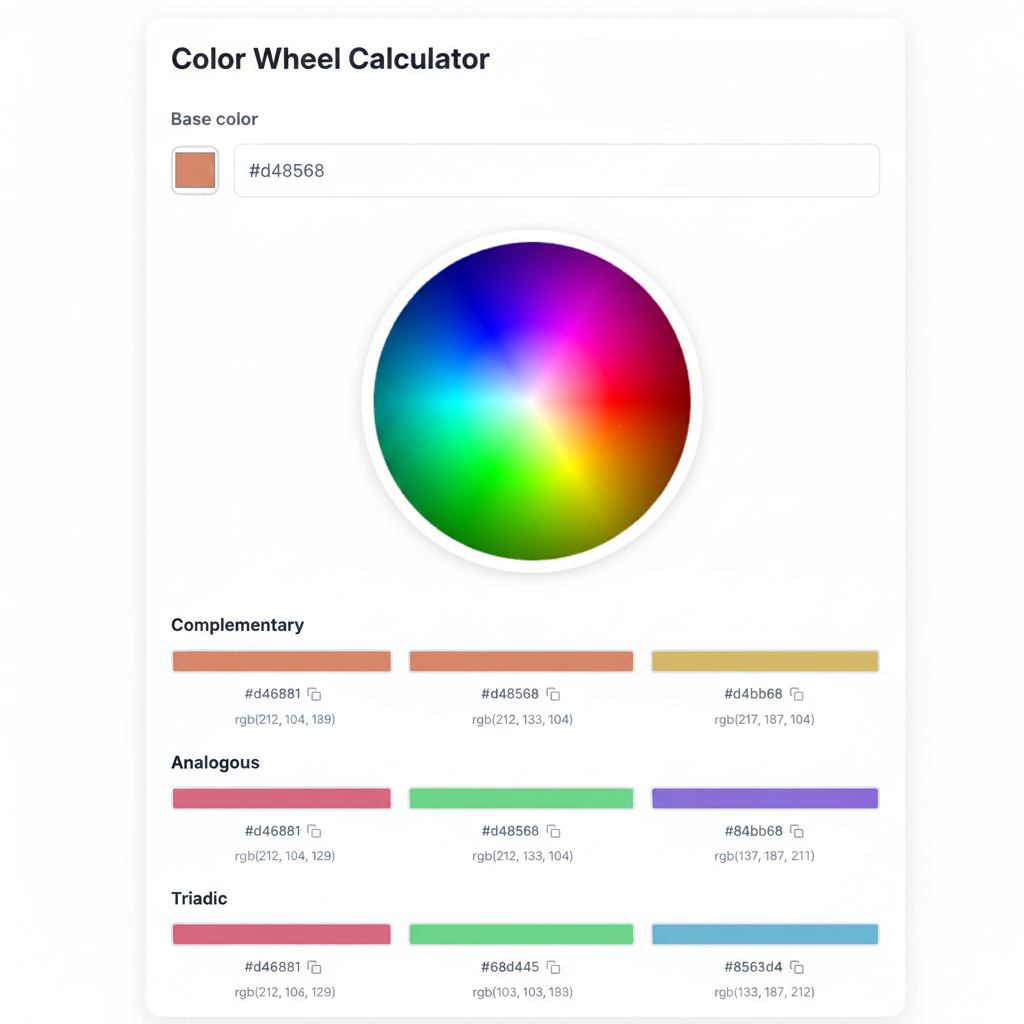 Color Wheel Calculator – Square