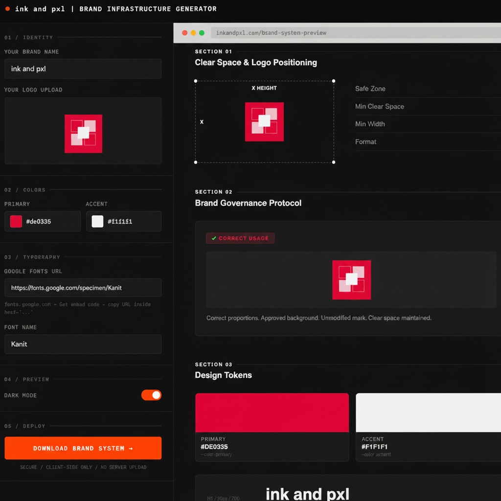 ink and pxl Brand Infrastructure Generator – Square