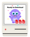 Cute Purple Alien Kawaii Digital Design Download - PNG, SVG, PDF