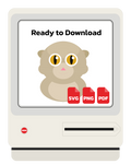 Scottish Fold Cat Kawaii Digital Design Download - PNG, SVG, PDF