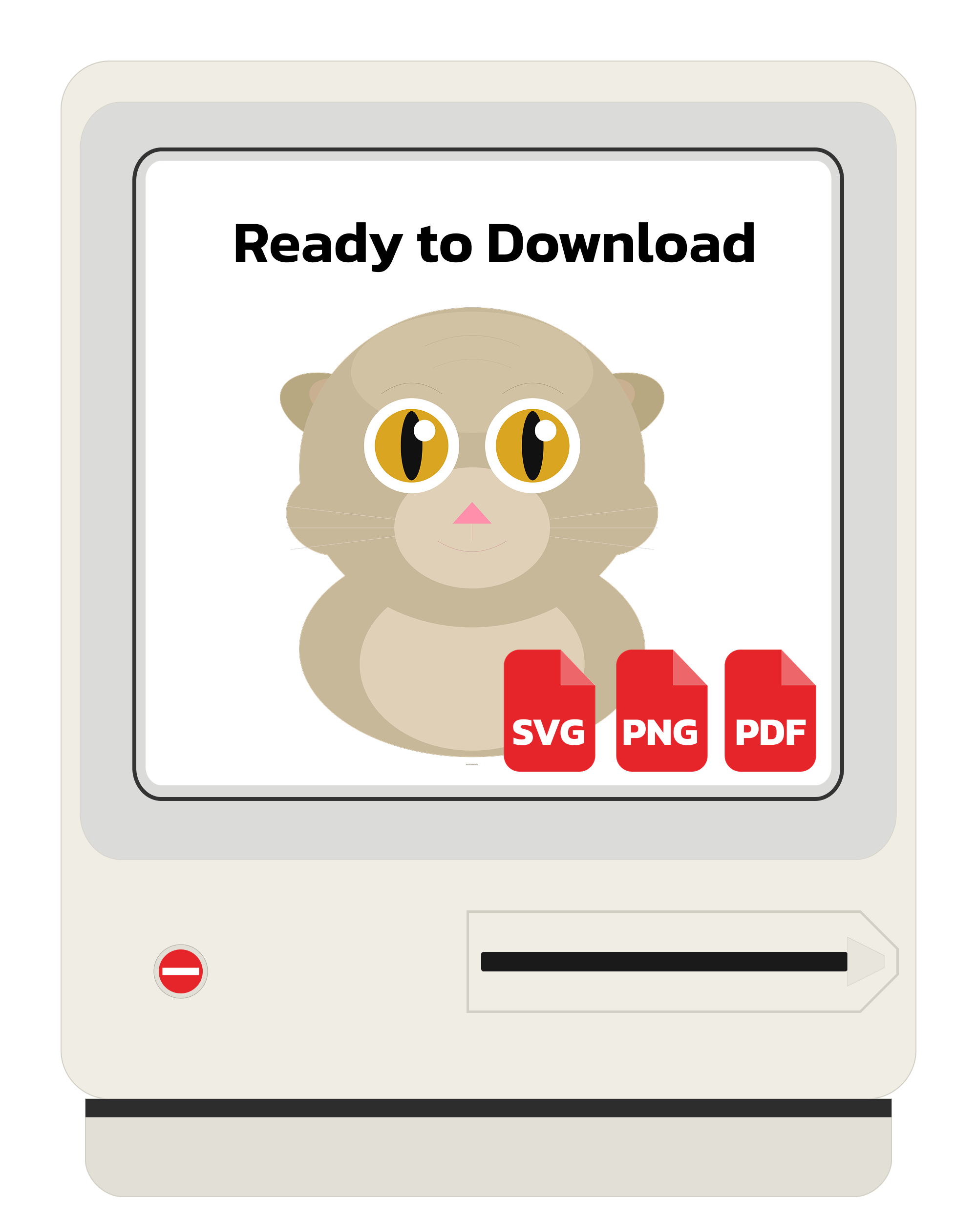 Scottish Fold Cat Kawaii Digital Design Download - PNG, SVG, PDF