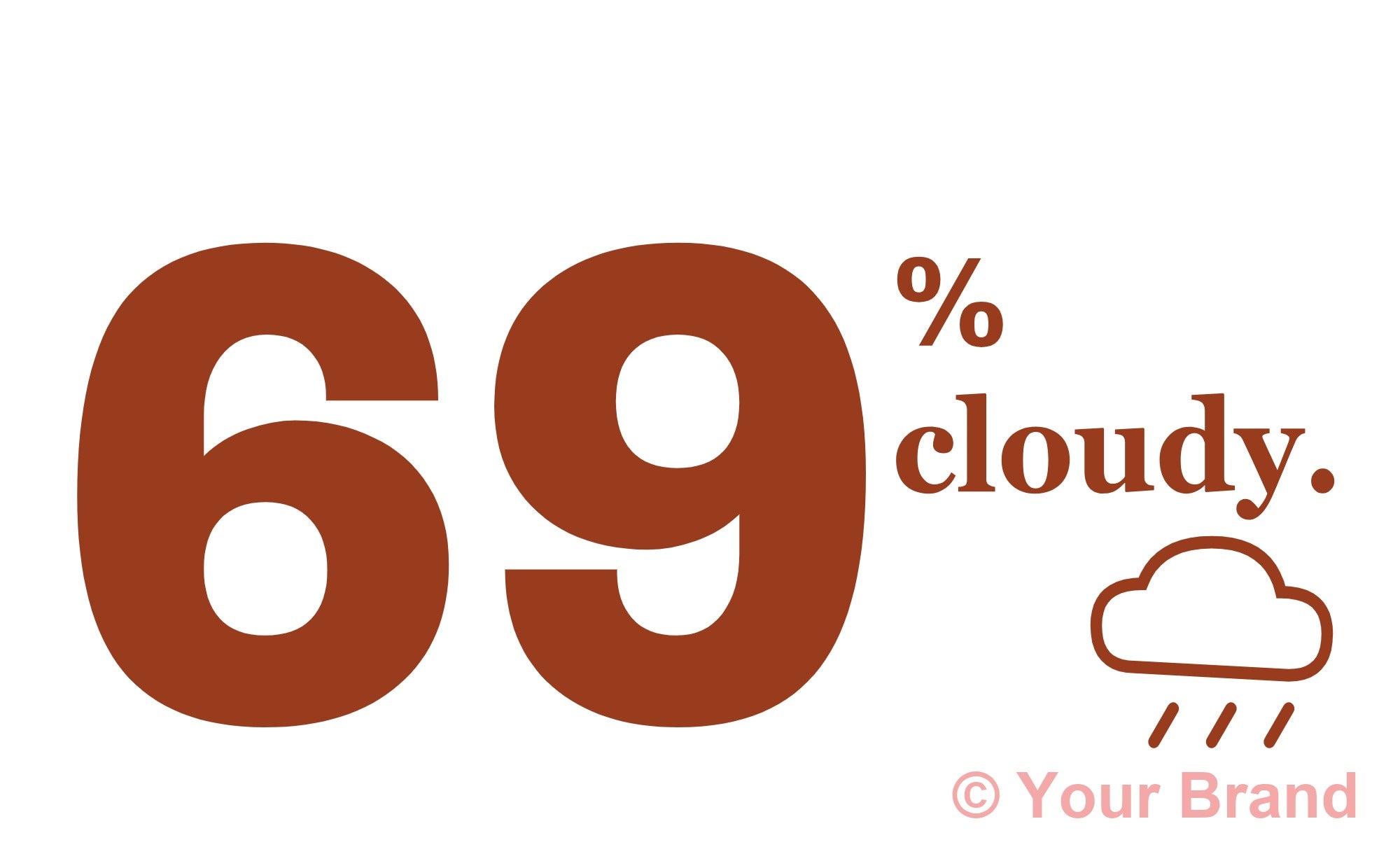 69% Cloudy Funny Weather Forecast SVG PNG PDF Digital Download