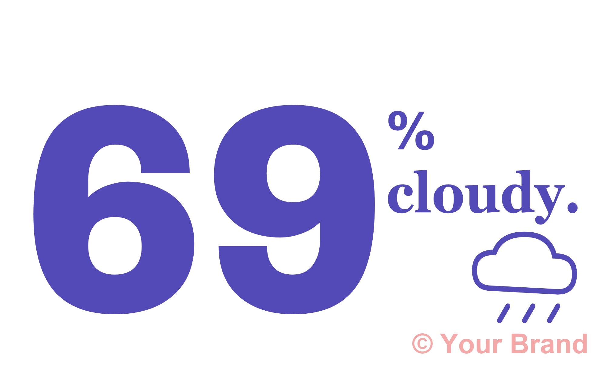 69% Cloudy Funny Weather Forecast SVG PNG PDF Digital Download