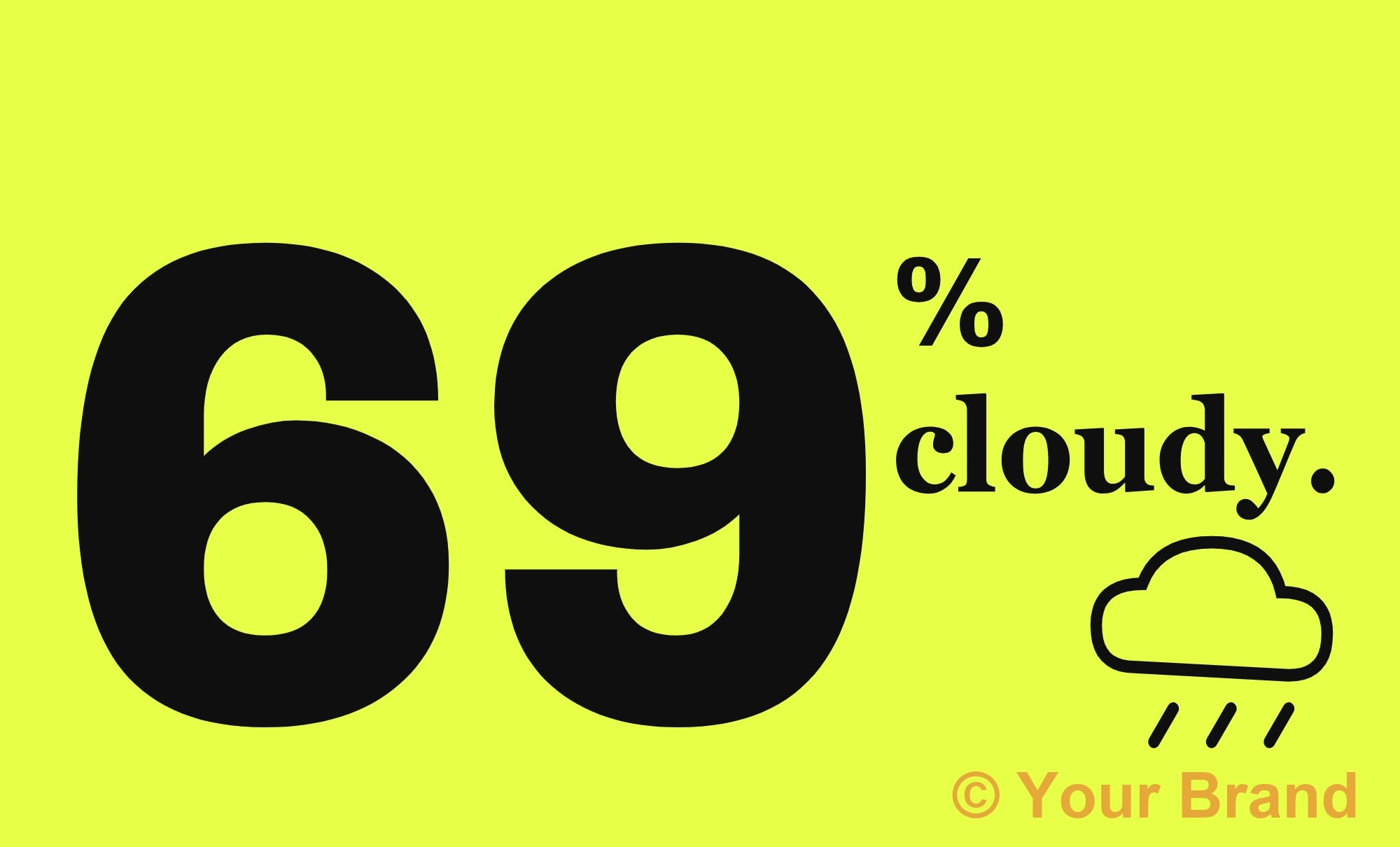 69% Cloudy Funny Weather Forecast SVG PNG PDF Digital Download