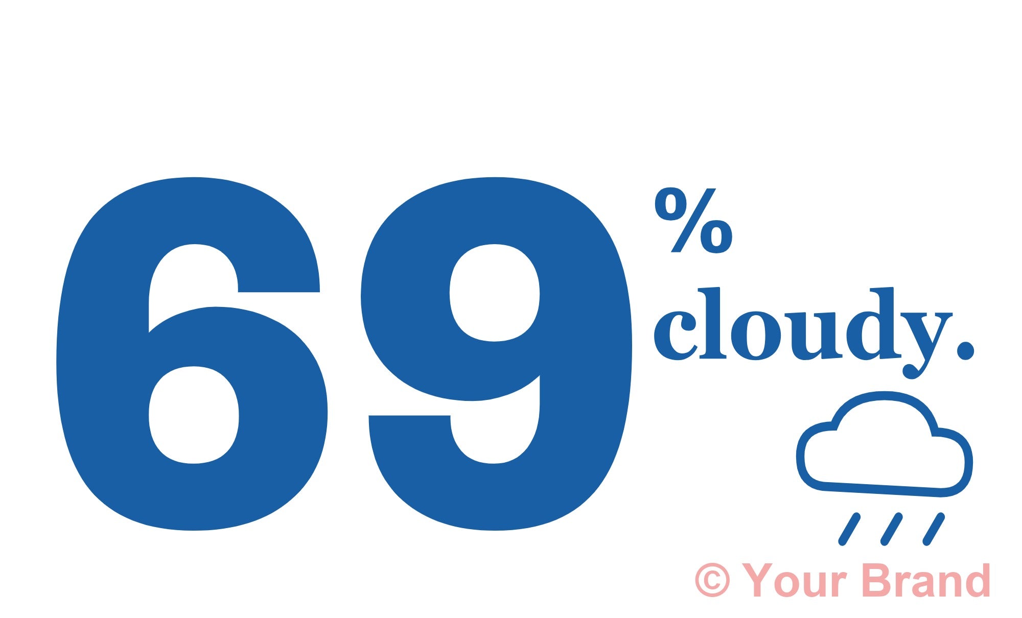 69% Cloudy Funny Weather Forecast SVG PNG PDF Digital Download