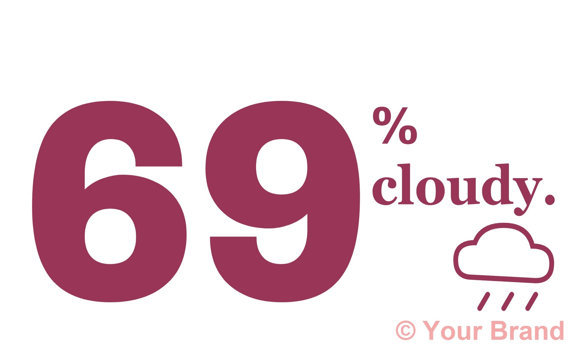 69% Cloudy Funny Weather Forecast SVG PNG PDF Digital Download